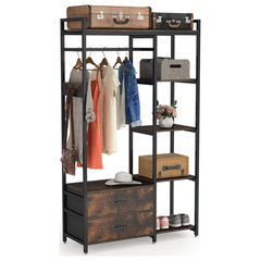 Tribesigns White + Black Steel Clothing Rack