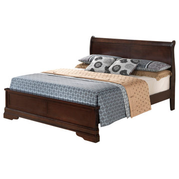Louis Philippe Cappuccino Queen Panel Bed