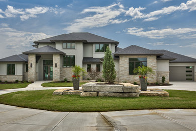 Modern two-story exterior home idea in Omaha