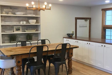 Mid-sized dining room photo in Edmonton