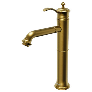 Karran 1-Handle 1-Hole Vessel Faucet With Pop-up Drain, Gold