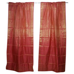 2 Indian Silk Sari Window Treatment Draperies Curtains Bedroom