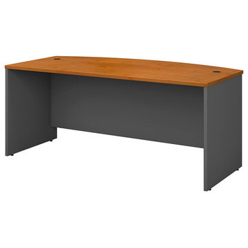 Rectangular Desk, Laminated Top With Rounded Edge and Grommets, Natural Cherry