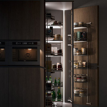 Dark Wood Veneer Kitchen Cabinets Collection By Darash