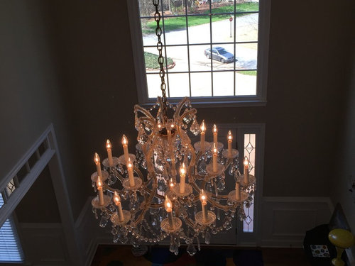 Chandelier In A Two Story Average Foyer, Crystal Chandelier For 2 Story Foyer