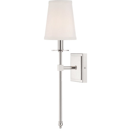 Savoy House Monroe 1-Light Wall Sconce, 20", Polished Nickel