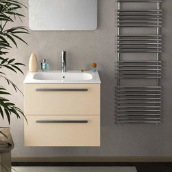 Italian 24 inch Modern Wall Mounted Bathroom Vanity Sand Glossy Finish - Bathroom Vanities And Sink Consoles