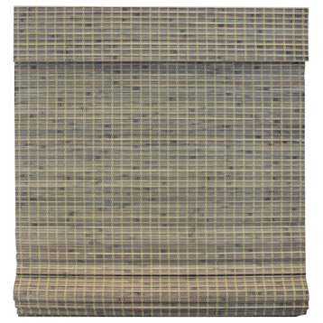 Radiance Cordless Privacy Weave Bamboo Roman Shade, Driftwood 23"x64"