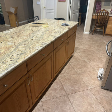 Cabinet Reface With Color-Matched Stain