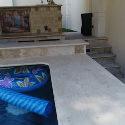 Ivory Travertine Project in Staten Island - Outdoor Cooking
