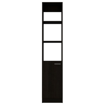 DEPOT E-SHOP Leben Linen Single Door Cabinet, Black