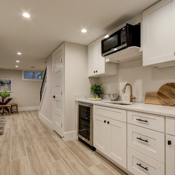 Basement remodeled with bedroom space and extra closet space in Vienna