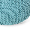GDF Studio Valentine Handcrafted Modern Fabric Pouf, Blue