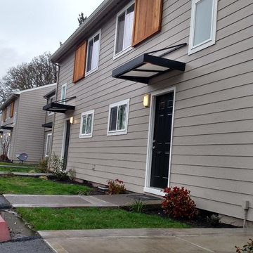 Condo door awnings