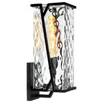 Norwell Lighting - Norwell Lighting 1250-MB-CW Waterfall - 1 Light Large Outdoor Wall Mount In Tran - Clear molded glass is made even more lumious by aWaterfall 1 Light La Matte Black Clear Wa *UL: Suitable for wet locations Energy Star Qualified: n/a ADA Certified: n/a  *Number of Lights: 1-*Wattage:75w T10 Edison bulb(s) *Bulb Included:No *Bulb Type:T10 Edison *Finish Type:Matte Black