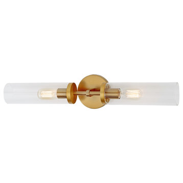 Alford 2 Light Bathroom Vanity Light, Satin Brass