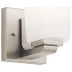 Kichler Lighting - Kichler Lighting 55015NI Roehm - One Light Wall Bracket - If your bathroom features pure white cabinetry, coRoehm One Light Wall Brushed Nickel Satin *UL Approved: YES Energy Star Qualified: YES ADA Certified: n/a  *Number of Lights: Lamp: 1-*Wattage:75w A19 bulb(s) *Bulb Included:No *Bulb Type:A19 *Finish Type:Brushed Nickel