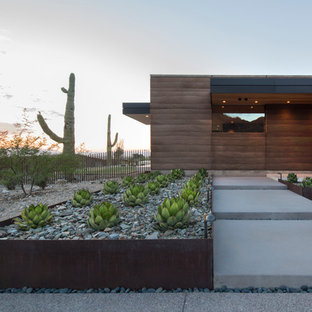 Desert look contemporary xeriscape in Phoenix.