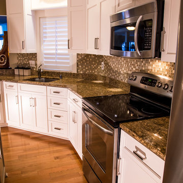 Transitional White Kitchen in Italian Laminate