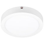Access Lighting - ModPLUS, Round LED Emergency Backup Flush Mount, White Finish, White Acrylic - Features: