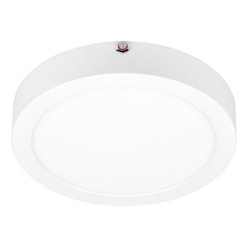 ModPLUS, Round LED Emergency Backup Flush Mount, White Finish, White Acrylic