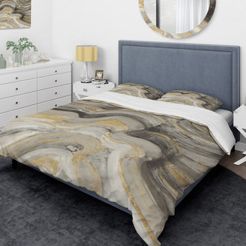 Glam Gold Canion Glam Duvet Cover Set, Twin
