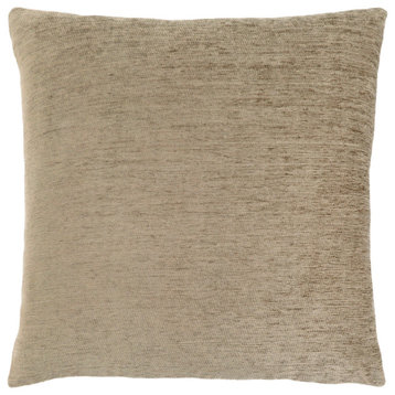 18" X 18" Tan Polyester Zippered Pillow