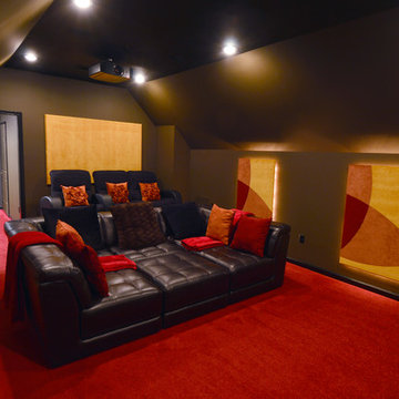 Cozy Red Theater Room