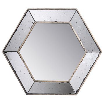 Gewnee Hexagon Wall Mirror with Traditional Silver Finish