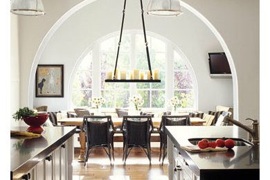 Example of a tuscan kitchen design in Charleston