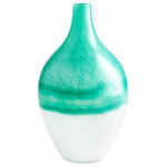 Cyan Design - Large Iced Marble Vase in Turquoise and White - This large iced marble vase from Cyan Design comes in a turquoise and white finish. It measures 13" high.   This light requires 1 ,  Watt Bulbs (Not Included) UL Certified.