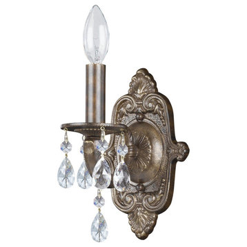 Paris Market 10" Wall Sconce in Venetian Bronze with Clear Hand Cut Crystals