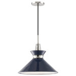 Mitzi by Hudson Valley Lighting - Kiki 1-Light Pendant, Polished Nickel Navy Shade, Small - We get it. Everyone deserves to enjoy the benefits of good design in their home, and now everyone can. Meet Mitzi. Inspired by the founder of Hudson Valley Lighting's grandmother, a painter and master antique-finder, Mitzi mixes classic with contemporary, sacrificing no quality along the way. Designed with thoughtful simplicity, each fixture embodies form and function in perfect harmony. Less clutter and more creativity, Mitzi is attainable high design.