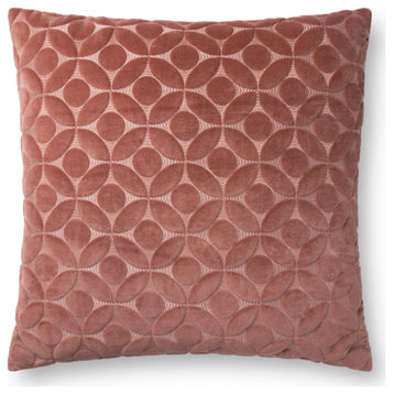 Geometric Decorative Throw Pillow,Rose, 22"x22", Rose, No Fill