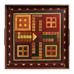 Folk Art Game Board - Parchesse Squares - Artwork