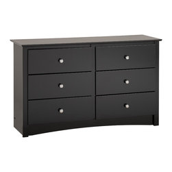 Prepac Sonoma Condo 6-Drawer Dresser in Black - Dressers