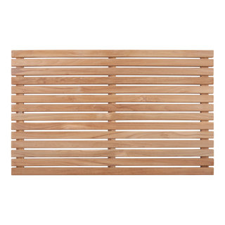 Nordic Style Oiled Teak Shower Mat 31.4 x 19.6 Wide End Slat