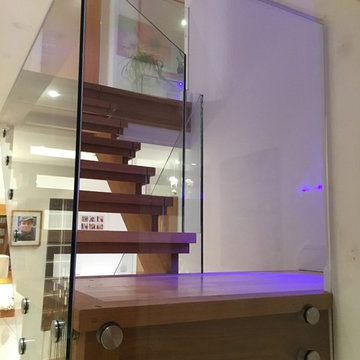 Glass stair balustrades
