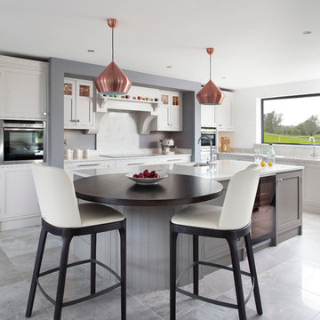 Classic hand painted light grey kitchen