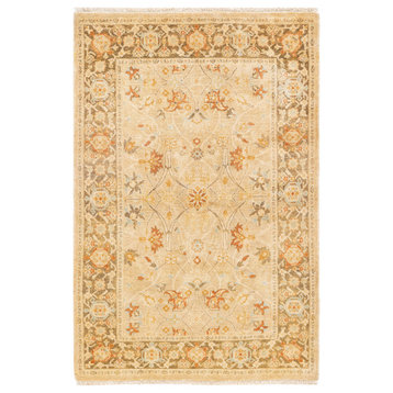 Eclectic, One-of-a-Kind Hand-Knotted Area Rug Ivory, 3' 10" x 5' 10"
