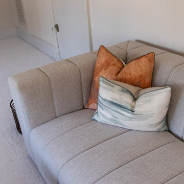 Raleigh NC Interior Design — Luxury Entertainment Suite with Home Bar & Theater