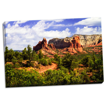 Fine Art Photograph, Red Rock Mountains II, Hand-Stretched Canvas