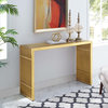 Modern Deco Living Console Entry Table, Metal Steel Stainless Steel Glass, Gold