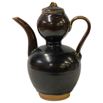 Chinese Ware Brown Glaze Pattern Ceramic Jar Vase Display Art Hws3031