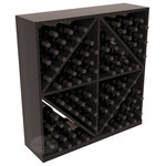 Wine Racks America - Solid Diamond Storage Bin, Redwood, Black/Satin Finish - This solid wooden wine cube is a perfect alternative to column-style racking kits. Holding 8 cases of wine bottles, you can double your storage capacity with back-to-back units without requiring more access area. This rack is built to last. That is guaranteed.