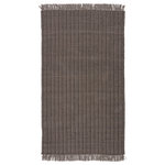 Jaipur Living - Jaipur Living Poise Handwoven Solid Area Rug, Gray/Black, 10'x14' - Textural and grounding, the Morning Mantra collection anchors spaces with casual and versatile appeal. The dark taupe and black Poise rug provides a natural layer in modern homes with a handwoven jute, polyester, and cotton weave. Chunky, tasseled details lend a global touch to this organic-inspired rug.