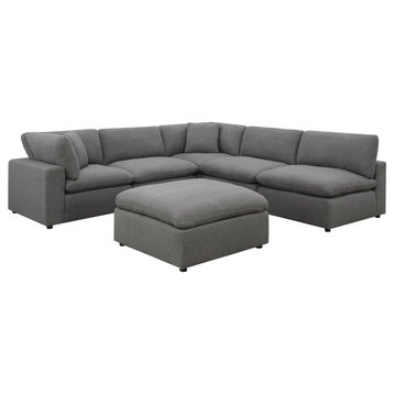Picket House Furnishings Haven 6-Piece Sectional Sofa in Charcoal