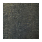 Crocodile Vinyl Black Copper Metallic Textured Wallpaper, 21 Inc X 33 Ft Roll