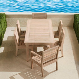 St. Kitts 7-pc. Expandable Teak Dining Set - Gartenm&ouml;bel-Sets