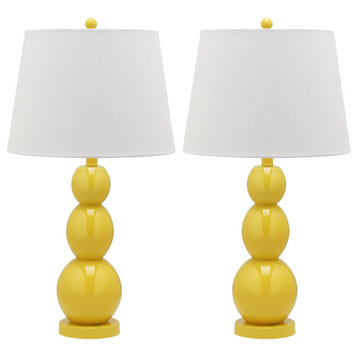 Safavieh Jayne Three Sphere Glass Lamps, Set of 2, Yellow